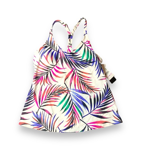 Island Escape Women's T-Back Underwire Tankini Top, 6, White - Picture 3 of 7